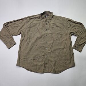 Vintage J. Riggings Men's XL Plaid Button Down Shirt Long Sleeve 100% Cotton 90s